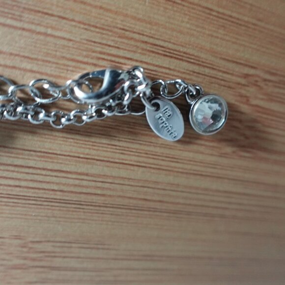 Lia Sophia Long Mother of Pearl Enamel Crystal Rhinestones Necklace & Pendant - Picture 8 of 8